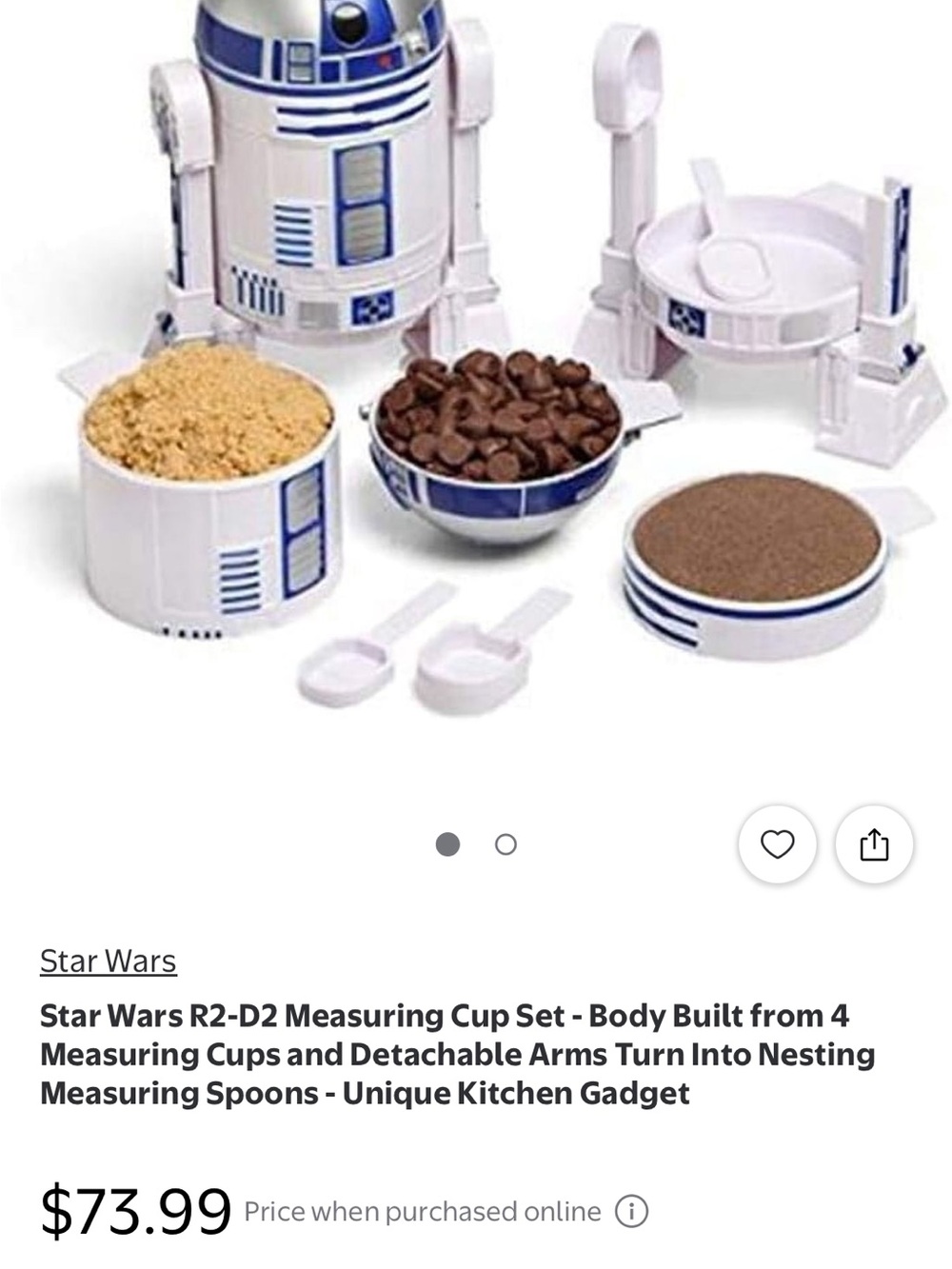 Star Wars R2-D2 Measuring Cup & Spoon Set - White, Blue